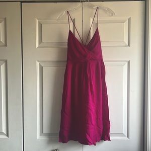 NWT J Crew fuchsia silk mini dress